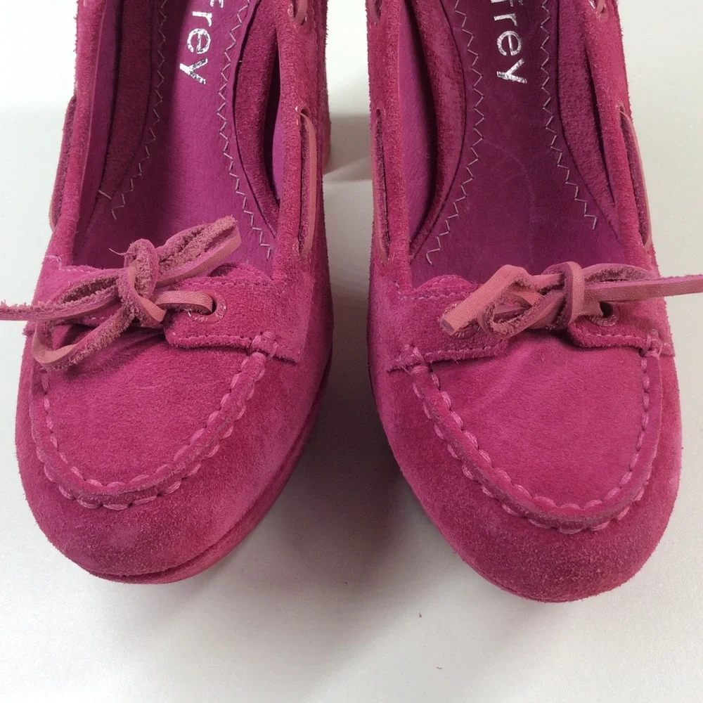 Pink Top-sider Jeffrey Barbie Platform Retro Magenta Suede Chunky Heels